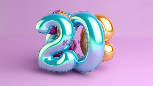 闪光气球背景图片_全息铝箔充气数字气球一套逼真的 3D 节日装饰