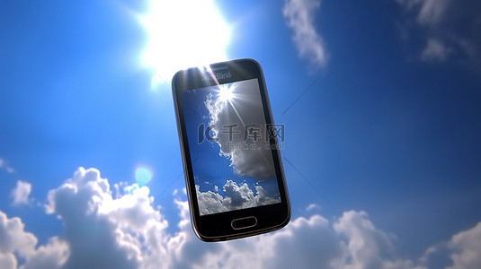 手机淘宝移动端背景图片_3d 手机捕捉令人惊叹的蓝天