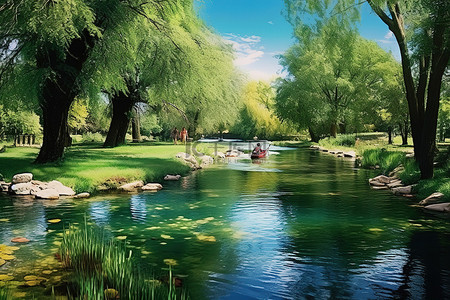 运河公园背景图片_斯普林斯的希伯伦泉公园运河