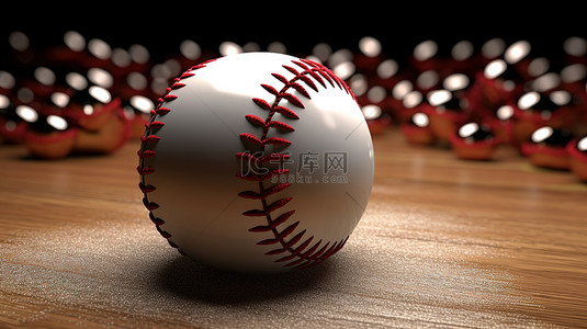 具有圣诞风味的棒球的 3D 渲染