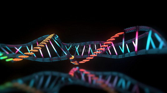 概念 DNA 结构的令人惊叹的 3D 渲染插图