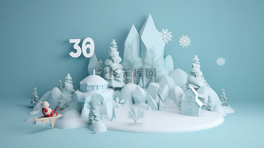 特卖冬季背景图片_带有 3D 渲染背景的社交媒体促销海报冬季特价折扣 60