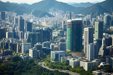 商业城市背景图片_韩国商业城市