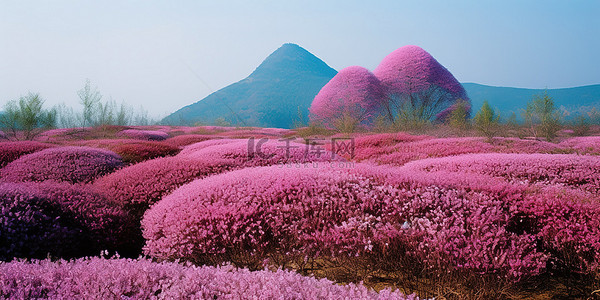 全麦吐司背景图片_许多不同颜色的粉红色灌木丛