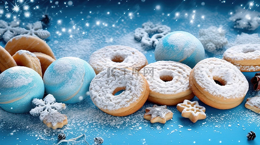 圣诞节框架背景图片_节日的节日饼干框架