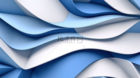 蓝色创意简约线条背景图片_具有 3D 渲染和纹理图案的简约蓝色和白色抽象背景