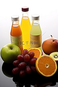 维生素e背景图片_水果维生素e果汁瓶用苹果