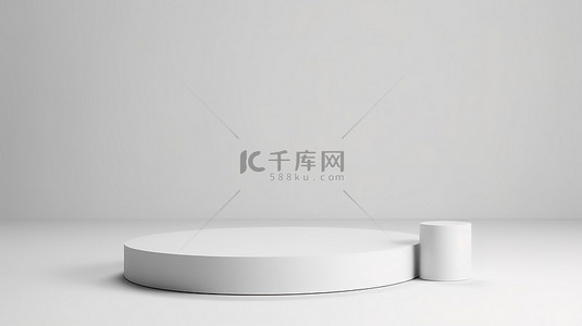舞台模型背景图片_无缝白色背景上的空白白色桌面，非常适合以 3D 渲染的产品植入或广告模型
