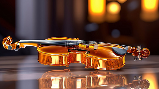 音符背景图片_3D 创建的时尚小提琴背景