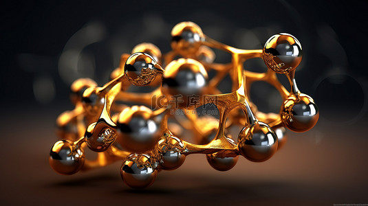 科学中原子模型的分子 DNA 结构的 3D 渲染