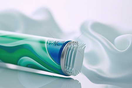 外用保健背景图片_有绿色罐头的牙膏牙刷