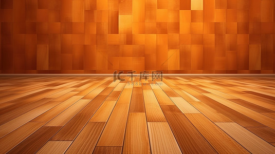 棕色木地板背景图片_棕色木地板的纹理与深度 3D 渲染的背景