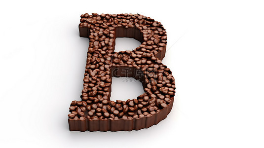 用巧克力片和碎片制作的字母 8 的 3D 插图