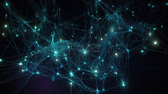 创新互联网背景图片_3d 渲染中的未来主义抽象连接线和发光点展示了用于云计算和数字创新的先进超级计算机技术