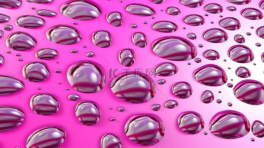 背景中纹理粉红色滴的 3D 渲染图案