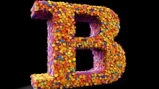 用充满活力的彩虹洒制成的 3D 字母插图，用于庆祝生日