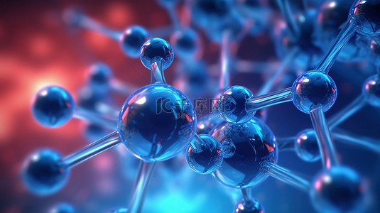 抽象背景下科学分子形成的 3d 插图