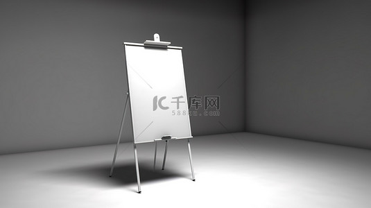 公示牌背景图片_空白白色活动挂图的 3D 插图