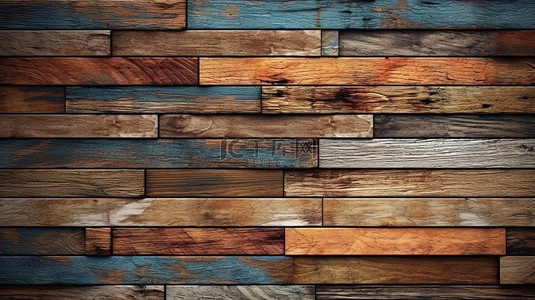 风化和老化木板背景的 3d 渲染