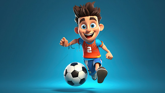 足球运动员的俏皮 3D 插图