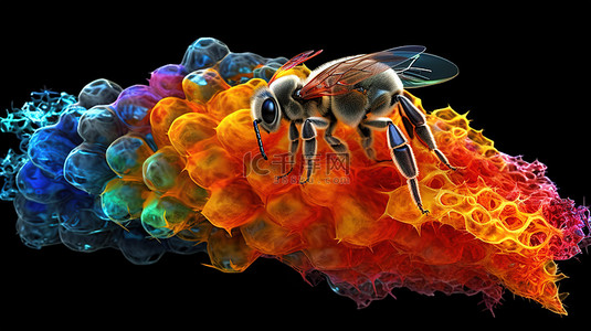 药物活性背景图片_蜂毒中发现的主要活性化合物蜂毒肽的 3D 结构