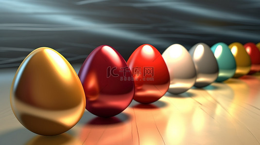 鸡图像背景图片_一个复活节彩蛋在其余 3D 渲染图像中脱颖而出