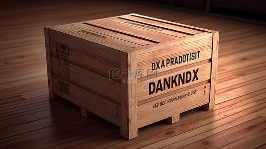 木头托盘背景图片_丹麦制造的进出口木箱的 3D 插图
