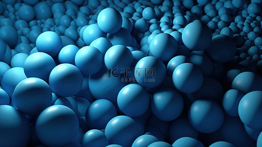 3d 中柔和的蓝色渐变球背景