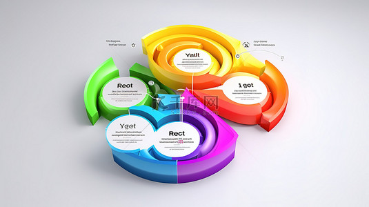 流程信息图表背景图片_以 3d 形式说明的 3 个步骤信息图表流程