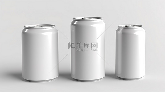 能量食品背景图片_干净的石板铝罐，为您的设计提供 3D 渲染的白色画布