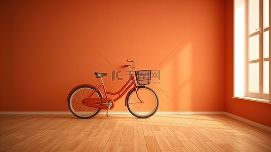 有自行车 3d 渲染的房间