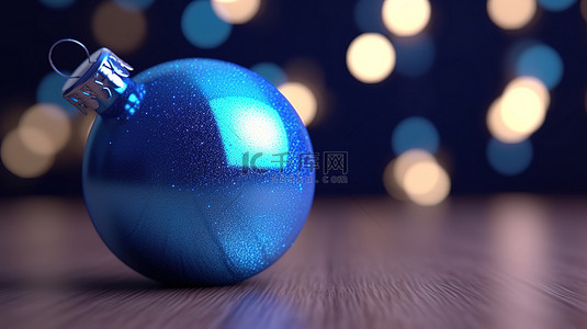 喜庆横幅背景图片_圣诞节或新年的喜庆蓝色小玩意背景以 3D 呈现