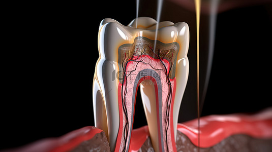 医生治疗背景图片_以 3D 插图可视化根管治疗过程