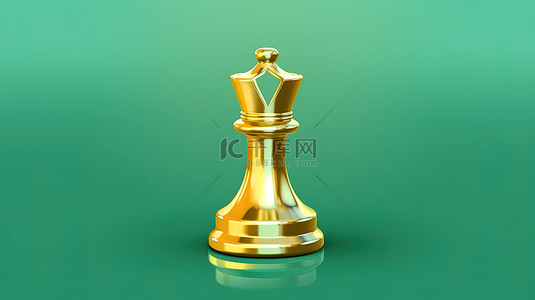 标志性的国际象棋国王 3d 渲染符号