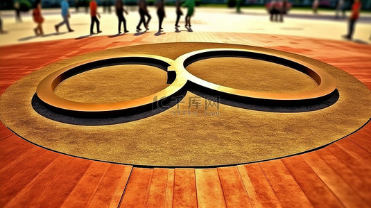 代表奥林匹克运动的自行车道的 3d 符号