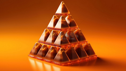 来自根特的 3D 巧克力插图中呈现飞行金字塔形式的美味立方体