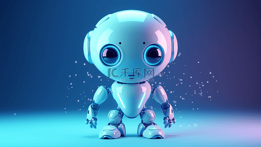 机器人蓝色幼小卡通背景
