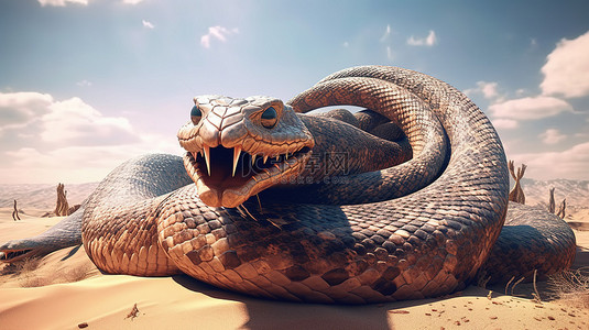 巨大的蛇纹生物 3d 渲染