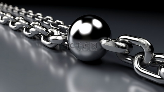 球和链的 3d 插图