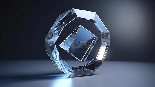 通知的背景背景图片_3D 渲染插图中的玻璃 youtube 徽标