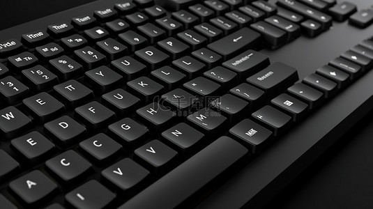 黑色 3D 渲染键盘上的团队合作键商业和技术概念背景