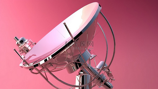 电信诈骗四个背景图片_关闭粉红色卫星天线的 3D 插图