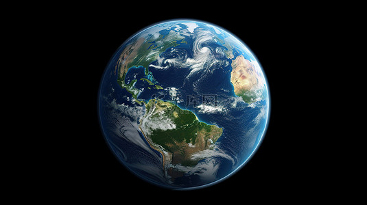 太空星球背景图片_以超逼真 3D 渲染描绘的地球
