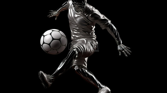足球运动卡通人物背景图片_三维足球运动员