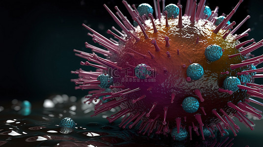 H1N1 流感病毒的 3D 渲染是广泛的猪流感爆发