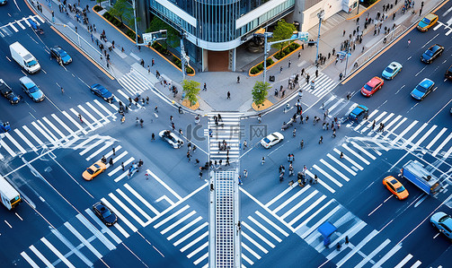 多人跳绳背景图片_城市主干道交通安全