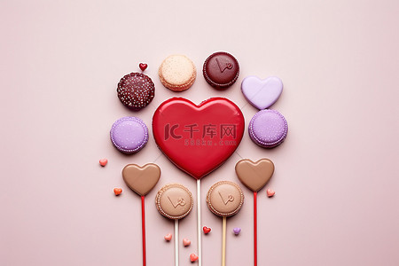 情人节巧克力装饰，带有心形和字母