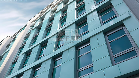 玻璃风格背景图片_3D 呈现的现代风格当代住宅建筑立面