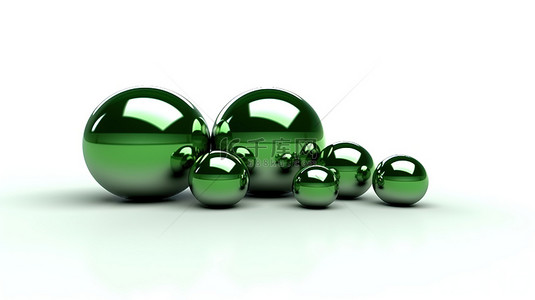 绿色锁扣背景图片_带有孤立绿色球体的白色背景的 3d 渲染