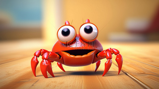海鮮餐廳背景图片_幽默的甲壳类动物 3d 渲染